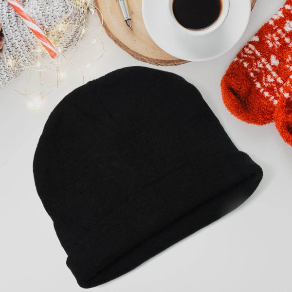 Cap for Winter Woolen Knitted Black Inside Fur Caps (1 Pc / Mix Design & Color) - dailyneed.life