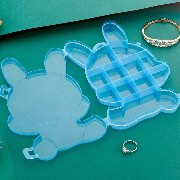 Transparent Cartoon Bear Clear Plastic Storage Box Jewelry Organizer Holder Cabinets For Small objects (1 Pc Mix Color) - dailyneed.life