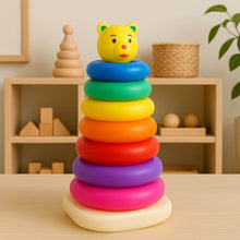 Plastic Baby Kids Teddy Stacking Ring Jumbo Stack Up Educational Toy 7pc - dailyneed.life
