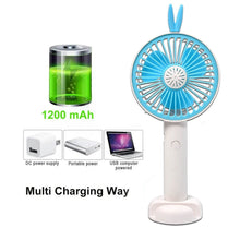 Mini Portable Hand Fan USB Rechargeable Fan With Led Light Fan for Indoor and Outdoor Use by Women and Men Table Standing Stand Included (Battery Not Include) - dailyneed.life