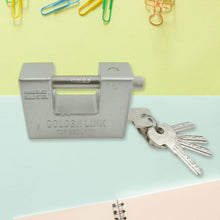94mm Stainless Steel Padlock: Rectangular, Hardened Steel, 5 Keys - dailyneed.life
