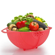Plastic Revolving Multi Functional Rice, Vegetable Fruit Wash Basket Bowl - dailyneed.life