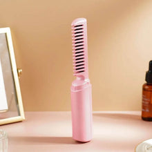 Rechargeable Mini Hair Straightener, Travel Portable USB Charging Cordless Hair Straightener Bursh, Three Temperature Adjustments Flat Iron Comb (1 Pc) - dailyneed.life