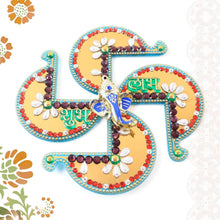 Golden Swastik Shubh Labh Wall Hanging with Ganesh Idol (1 Pc) - dailyneed.life