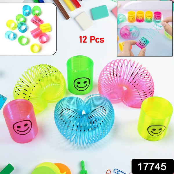 Multicolor Magic Smiley Spring, Spring Toys, Slinky, Slinky Spring Toy, Toy for Kids for Birthdays, Compact and Portable Easy to Carry (12 Pcs Set) - dailyneed.life