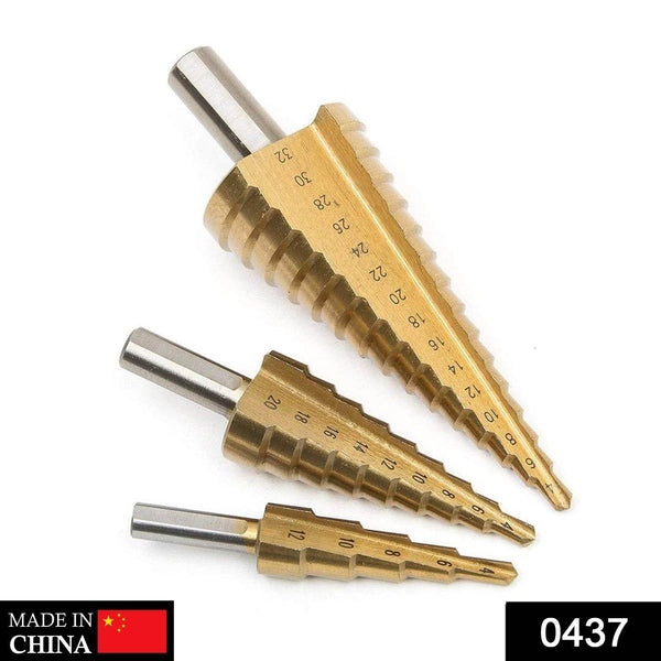 3X Large HSS Steel Step Cone Drill Titanium Bit Set Hole Cutter (4-32, 4-20, 4-12mm) - dailyneed.life