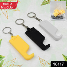 2 in 1 Plastic Keychain with Mobile Stand / Phone Holder (100 Pcs Set / Multicolor) - dailyneed.life