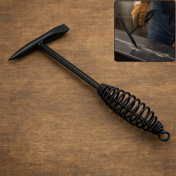 Welding Slag Removal Hammer with Coil Spring Handle | Heavy Duty Chipping Tool for Slag & Spatter Cleaning (1 Pc) - dailyneed.life