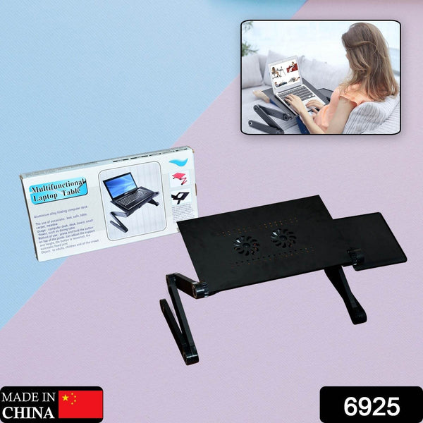 Modern Style Portable Adjustable Foldable Laptop Holder Notebook Desks Lap PC Folding Desk Table Vented Stand 2 Built in Cooling Fans - dailyneed.life