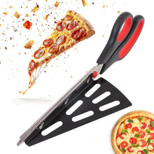 Stainless Steel Pizza Cutter Scissors Plastic Handle with Removable Spatula - dailyneed.life