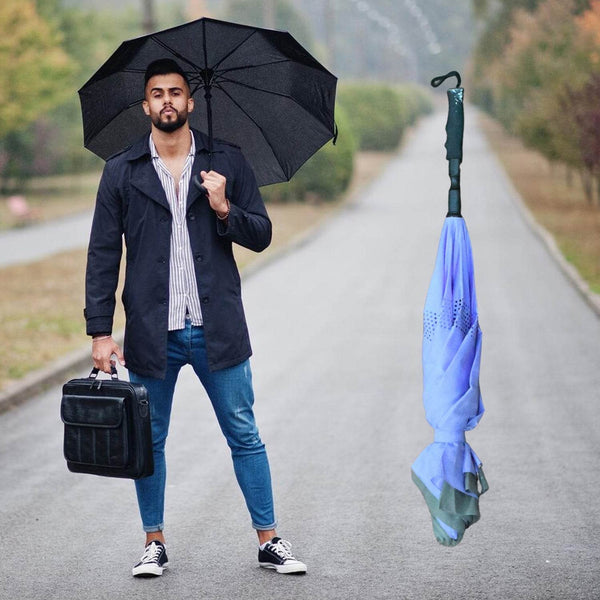 Travel Umbrella Windproof Umbrella Compact Folding Reverse Umbrella Unique Folding Umbrella (1 pc) - dailyneed.life