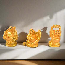 Golden Laughing Buddha Set Of Six Pieces Statue For Happiness, Wealth & Good luck Decor For Wealth and Success (6 Pcs Set) - dailyneed.life