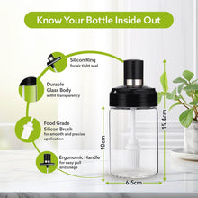 Clear Glass Oil Dispenser Bottle with Integrated Silicone Basting Brush (250ml Approx) - dailyneed.life