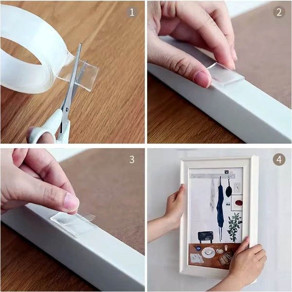 Sticky Double Sided Tape Washable Adhesive Tape Reusable (12×3 Cm / 1 Pc) - dailyneed.life
