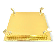 Golden - Square Pooja Chowki Patla / Bajot (20×20 CM / 1 Pc) - dailyneed.life