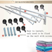Clothes Rail Rack Clothes Drying Racks, Airer Clothes Drying Rack Wall Mounted Clotheshorse Clothes Airer Washing Cloth Line Extendable Fold Towel Rack Bar for Bathroom Indoor Outdoor - dailyneed.life