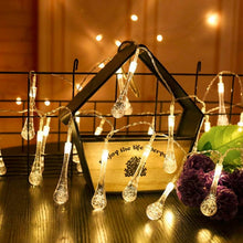 Decorative LED Lighting Chain with Crystal Water Drop Bulbs Approx 3 Mtr (1 Pc) - dailyneed.life