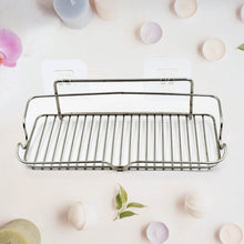 Stainless Steel Kitchen Bathroom Shower Shelf Storage Suction Basket Rack With 2 Hook (1 Pc) - dailyneed.life