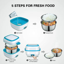 Electric Lunch Box, 3 In 1 Food Heater / Cooker / Steamer with Stainless Steel Bowls (1 Set) - dailyneed.life