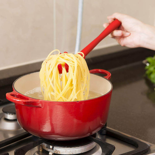 Pasta Fork Silicone Cookware Spaghetti Strainer Server Spoon no Hurt The Pot High Temperature Resistant Nonslip. - dailyneed.life