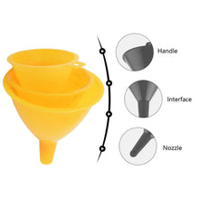 Multipurpose Funnel 3 Size Small , Medium & Big Plastic Funnel For kitchen and laboratory Use (3 Pc Set) - dailyneed.life