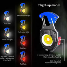 Keychain Led Flashlight Rechargeable Multi Function 6 Lighting Modes Pocket Key Chain Flash Light USB for Outdoor Camping,Walking With Cigarette Lighter - dailyneed.life