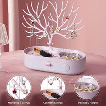 Plastic Jeweller Organizer Earring Holder and Necklace Rack With Drawer (1 Pc) - dailyneed.life