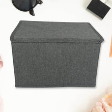 Small Foldable Storage Box With Lid And Handles, Cotton And Linen Storage Bins And Baskets Organizer For Nursery, Closet, Bedroom, Home (28×20×16 Cm / 1 pc) - dailyneed.life