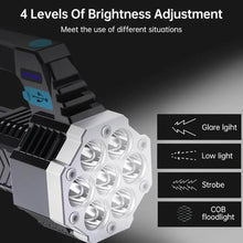Portable Flashlight / Torch COB 7LED Hand Light USB Rechargeable Light with Side Light (1 Pc) - dailyneed.life