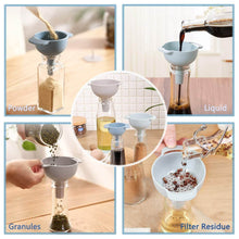 3 in 1 Kitchen Funnel Set of 3, Funnel for Filling Bottle, Small Canning Funnel with Handle, Food Grade Plastic Funnel with Detachable Strainer Filter for Liquid, Dry Ingredients, and Powder - dailyneed.life