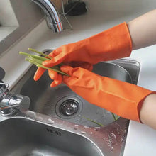 Multipurpose Rubber Reusable Cleaning Gloves, Reusable Rubber Hand Gloves I Latex Safety Gloves I for Washing I Cleaning Kitchen I Gardening I Sanitation I Wet and Dry Use Orange Gloves (1 Pair 40 Gm) - dailyneed.life