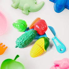 Realistic slice-able fruits and vegetables cut in 2 part play toy set - dailyneed.life