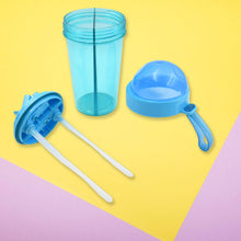 2 Drinks in 1 Cup Water Bottle, Stable Sturdy Dual Use Bottle 2 Straws for Shopping Travel for Outdoor Activities (1 Pc) - dailyneed.life