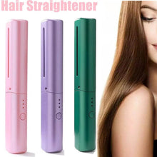 Rechargeable Mini Hair Straightener, Travel Portable USB Charging Cordless Hair Straightener Bursh, Three Temperature Adjustments Flat Iron Comb (1 Pc) - dailyneed.life