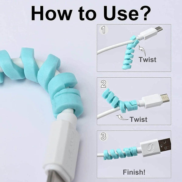 Spiral Charger Cable Protector Data Cable Saver Charging Cords Protective for All Universal Cable Cover (Pack of 10) - dailyneed.life