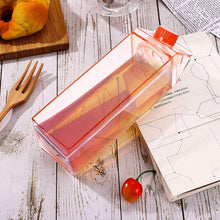 Plastic Milk Carton Colorful Clear Water Bottle, 17 Oz Portable Milk Box Leakproof Square Juice Bottle for Outdoor Sports Travel Camping - dailyneed.life