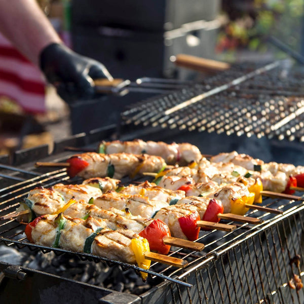 Kitchen Square Stainless Steel Roaster Jali, Barbecue Grill with Wooden Handle - dailyneed.life