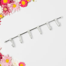 Stainless Steel Utensil Hanger Rail Nail Free Wall Mount with 2 Magic Stickers & 6 Plastic Hooks For Kitchen - dailyneed.life