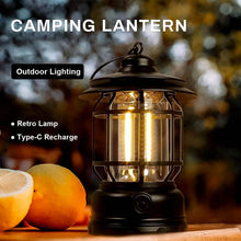 LED Camping Lante Light Retro Style Lighting Battery Type-c Rechargeable (1 Pc) - dailyneed.life