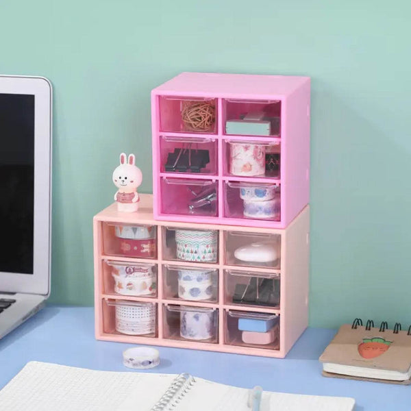 Storage Box 9 Grids Multi-purpose Durable Desktop Drawer Organizer for Pencils Storage Holder Hanging Hole Design for Small Items - dailyneed.life