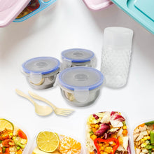 Compact Stainless Steel Airtight Lunch Box Set - 4 pcs (3 Leakproof Containers and 1 Bottle) - dailyneed.life