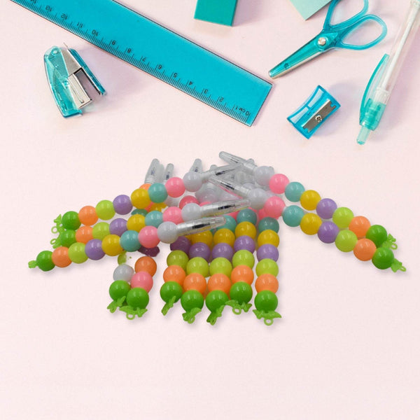 Stylish Pearls Pen Set – Fancy Multicolor Non-Sharpening Moti Gel Pens for Kids (12 Pc Set) - dailyneed.life