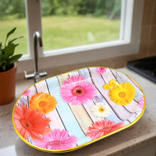 Plastic Flower Printed Design Serving Tray (3 Pcs Set / Mix Color) - dailyneed.life