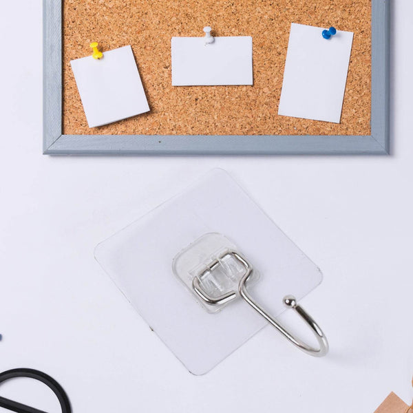 Transparent Large Stainless Steel Self Adhesive Wall Hooks (1 Pc) - dailyneed.life