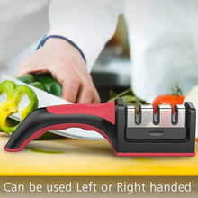 Manual Red & Black Knife Sharpener 3 Stage Sharpening Tool for Ceramic Knife and Steel Knives. - dailyneed.life