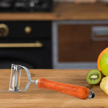 Vegetable and Fruit Peeler with Wooden Handle (1 Pc) - dailyneed.life