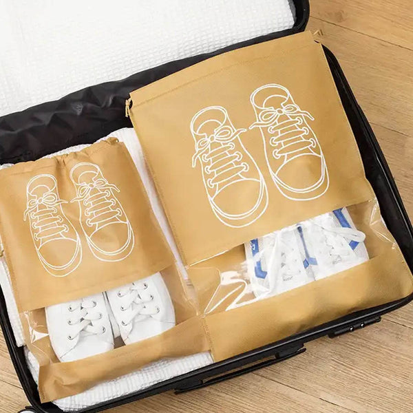Beach Bag Shoes Storage Bag Closet Organizer Non-woven Travel Portable Bag Waterproof Pocket Clothing Classified Hanging Bag shoe bag luggage travel Portable Shoe Pouch Non Woven Transparent Window (1 Pc ) - dailyneed.life