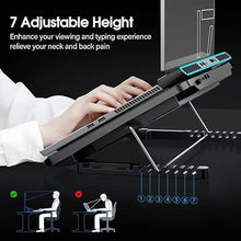 Laptop Cooler Cooling Pad with 2 Quiet Led Fans, Dual USB Ports, Portable Ultra Slim USB Powered 7 Heights Adjustable Laptop Stand for Gaming Laptop - dailyneed.life