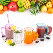 Stylish Juice Glass With Handle, Water Glass, Beer Glass, Milk Shake Glass, Multipurpose Glass Plastic Beer Mug, Unbreakable Beer Tasting Glasses, Clear Juice Glasses Suitable for Kids (2 pc) - dailyneed.life