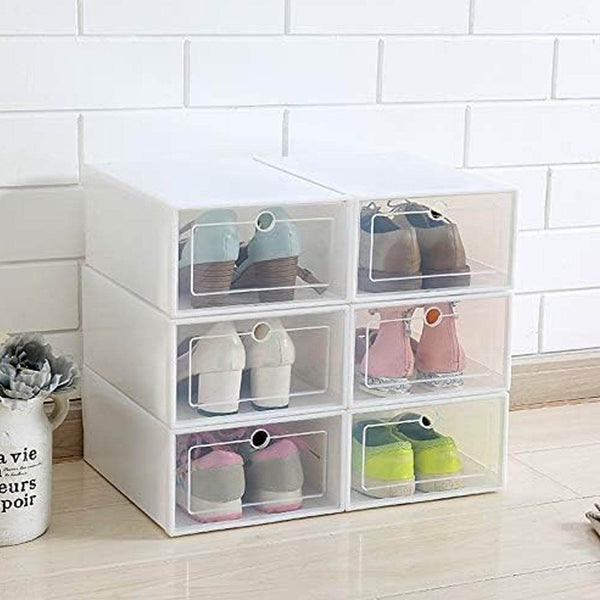 3 Layer Transparent Shoes Storage Box Plastic Stackable Shoe Storage (1 Set / 3 Layer) - dailyneed.life